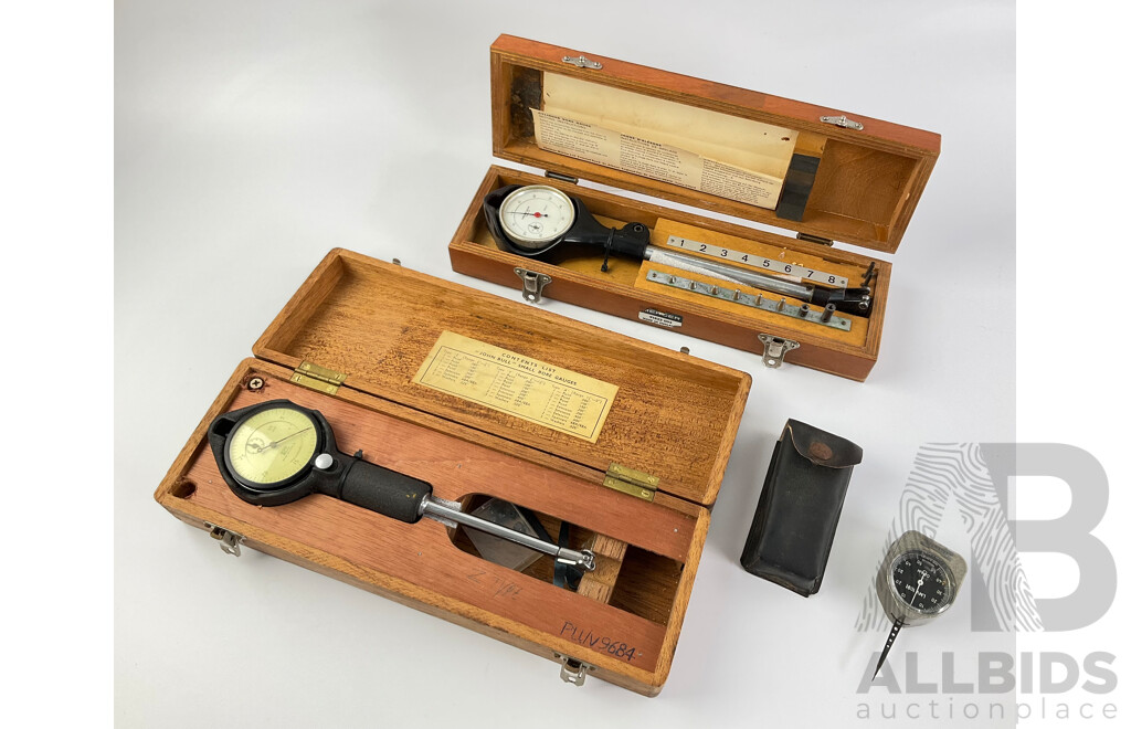 Two Vintage Small Bore Gauges, John Bull and Mercer with Haldex Portable Fifty Gram Scale