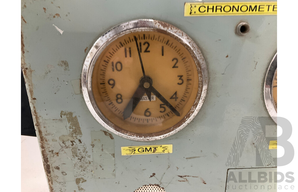 Vintage Dual Analogue Clocks, GMT and Local Time in Steel Case