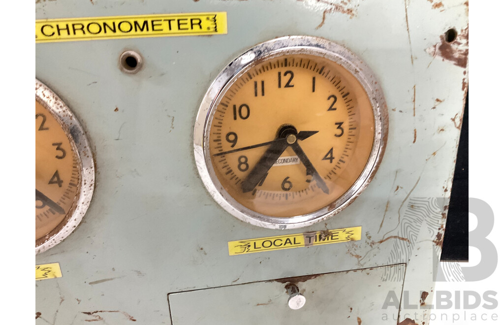 Vintage Dual Analogue Clocks, GMT and Local Time in Steel Case