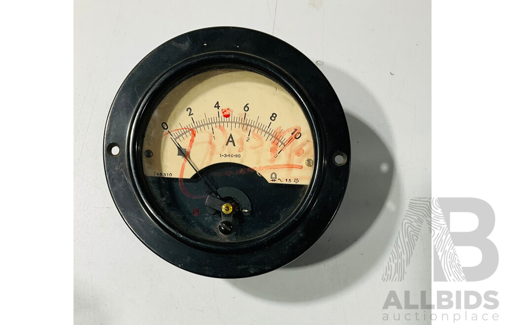 Three Vintage Bakelite Electrical Gauges Including Amps, Milliamps and Volts