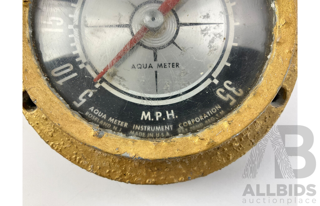 Mid Century Aqua Meter Instrument Corporation Speed Boat Speedometer