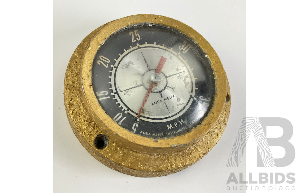 Mid Century Aqua Meter Instrument Corporation Speed Boat Speedometer