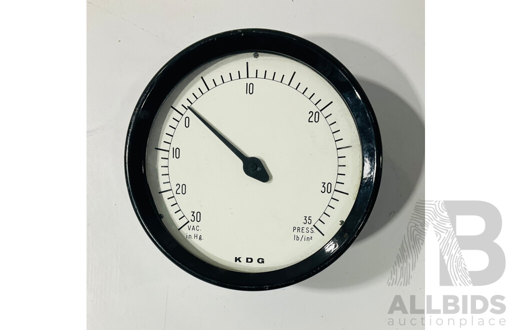 Four Vintage Gauges Including Floyd Australia Pressure, KDG Vacuum, Bourdon Tube Pressure