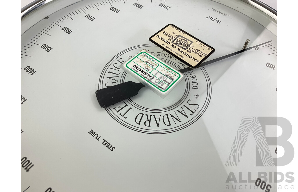 Department of Defence Budenberg Gauge Co Steel Tube Pounds per Square Inch Gauge