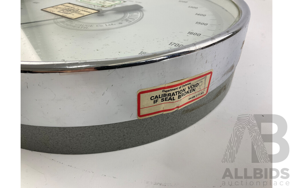 Department of Defence Budenberg Gauge Co Steel Tube Pounds per Square Inch Gauge