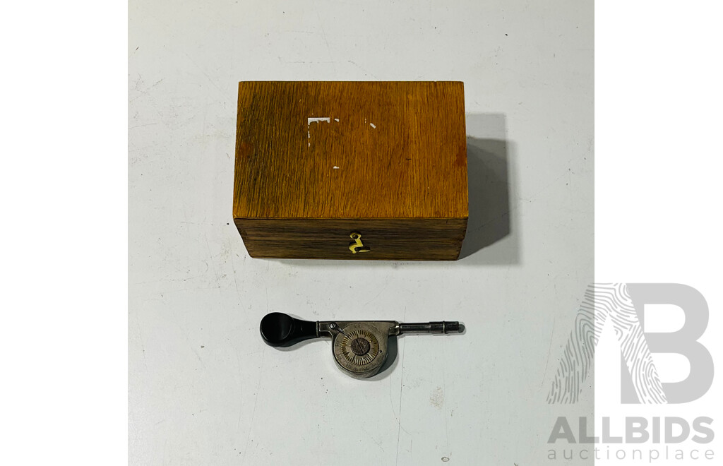 Vintage Mitutoyo Dial Indicator in Timber Box with Antique Starlett Speed Indicator