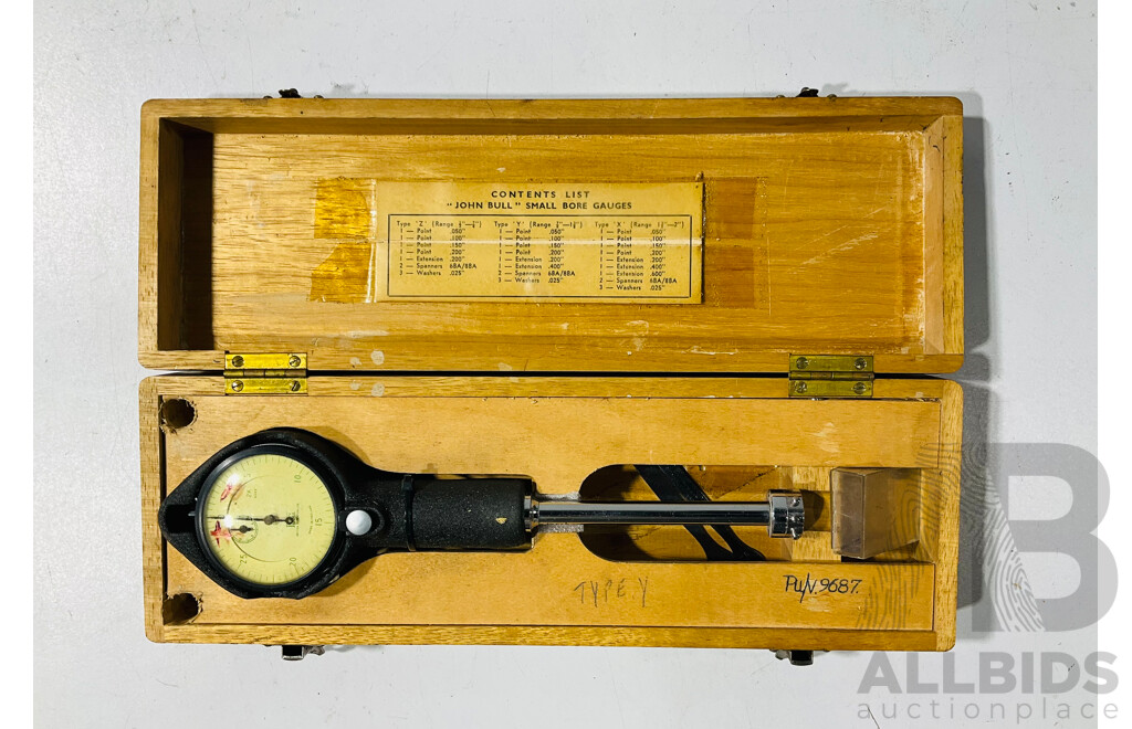 Vintage John Bull Small Bore Gauge in Original Case, Made in England