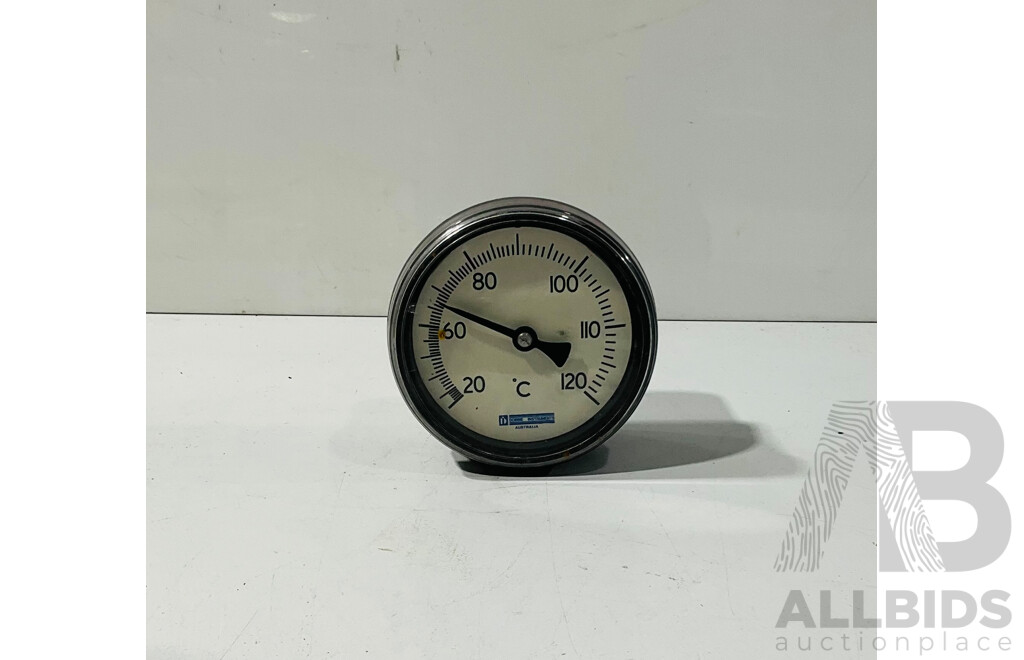 Five Vintage Australian Gauges Including R.V.B, Budenberg, S.I.C.O, Dobbie, Mauri Brothers Thomson Ltd