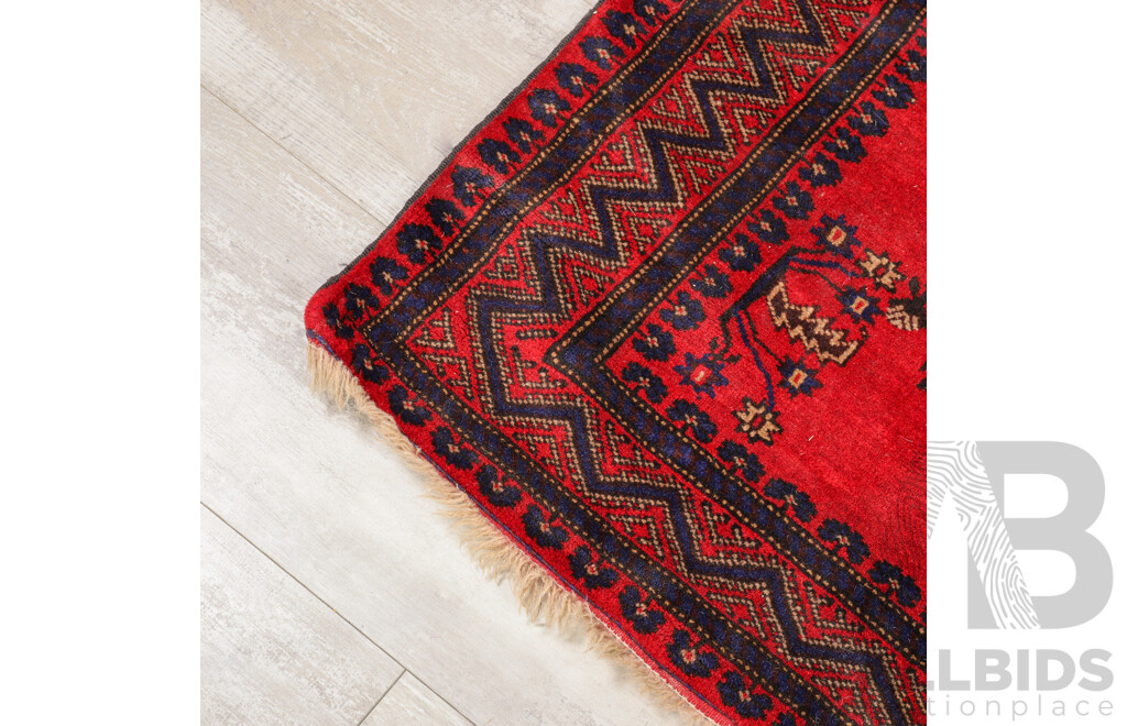 Afghan Hand Knotted Woollen Baluchi Hall Runner