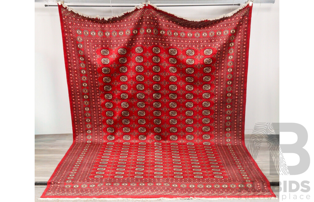 Large Red Tone Hand Knotted Pakistani Bakhara