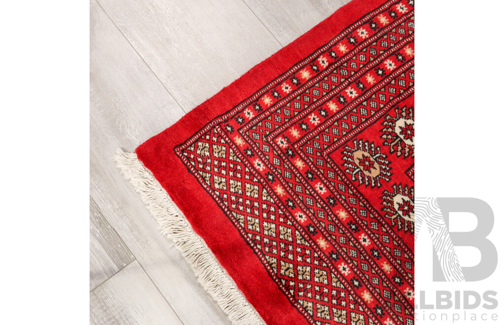 Large Red Tone Hand Knotted Pakistani Bakhara