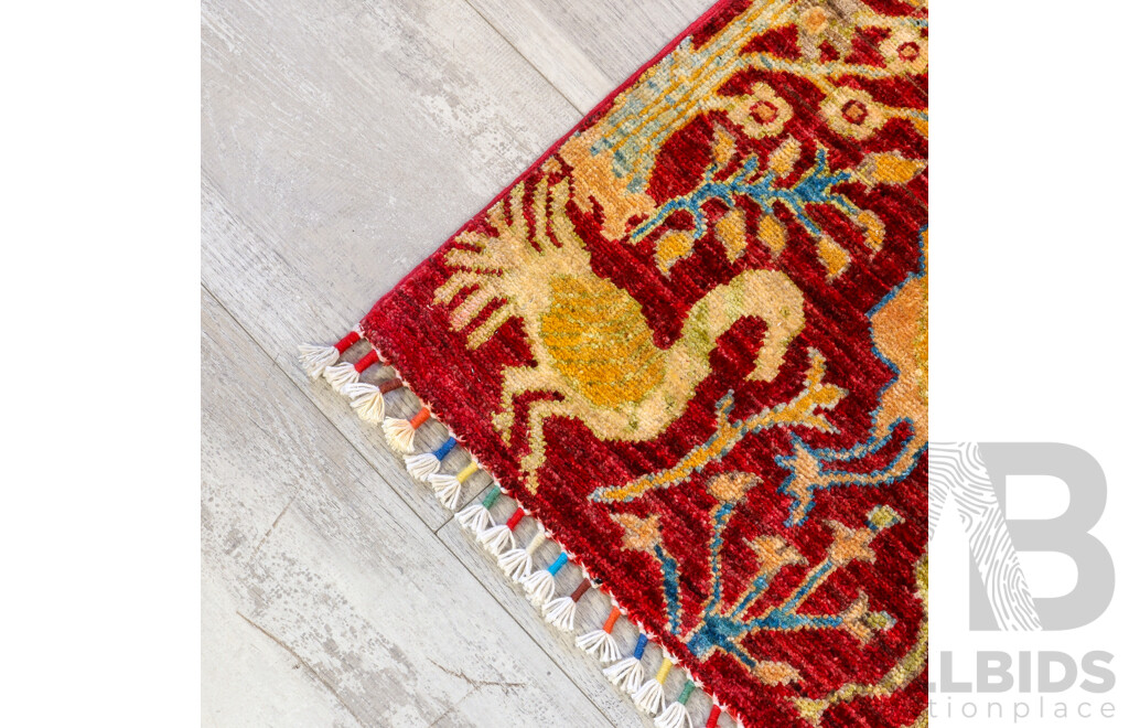 Hand Knotted Pure Wool Afghan Rug