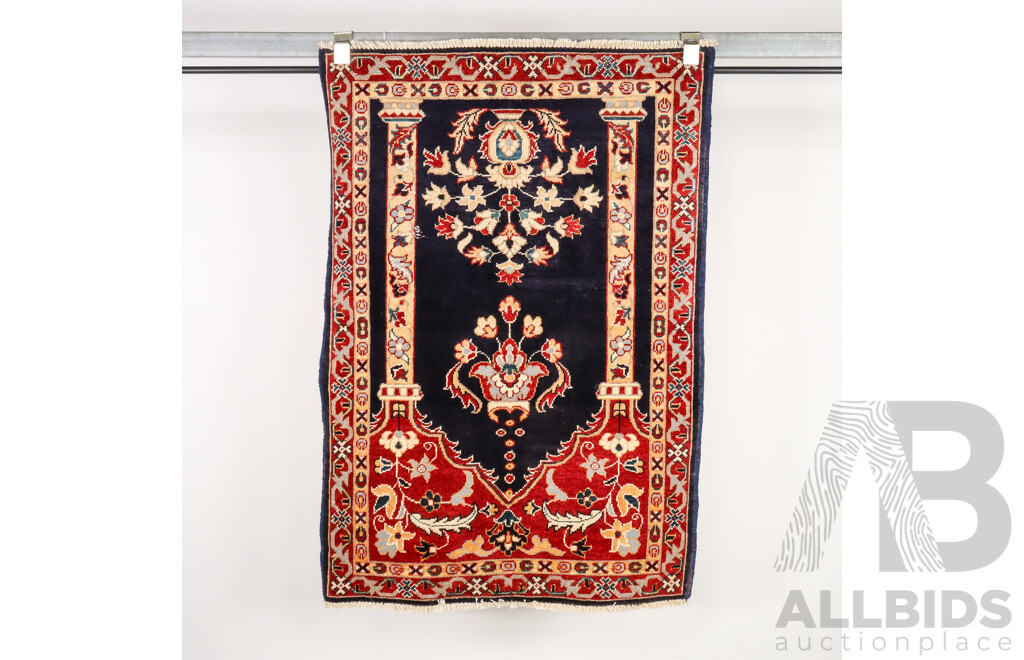 Small Pure Wool Hand Knotted Afghan Prayer Rug