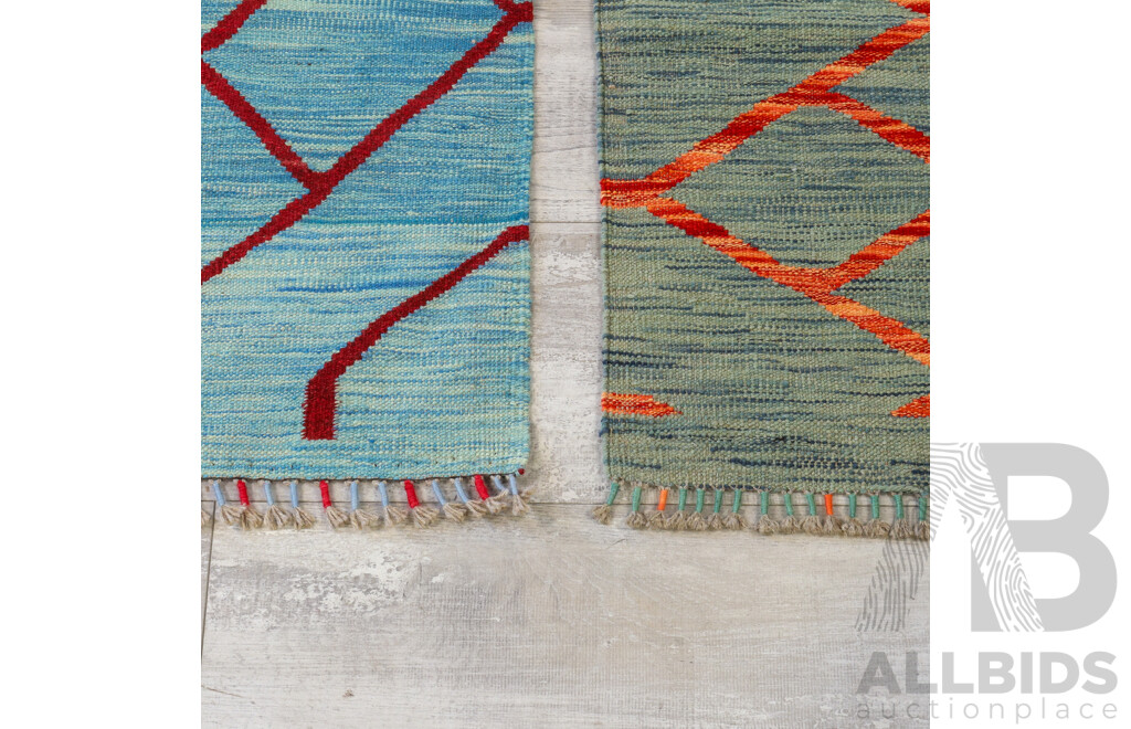 Pair of Afghan Kilim Hall Runners