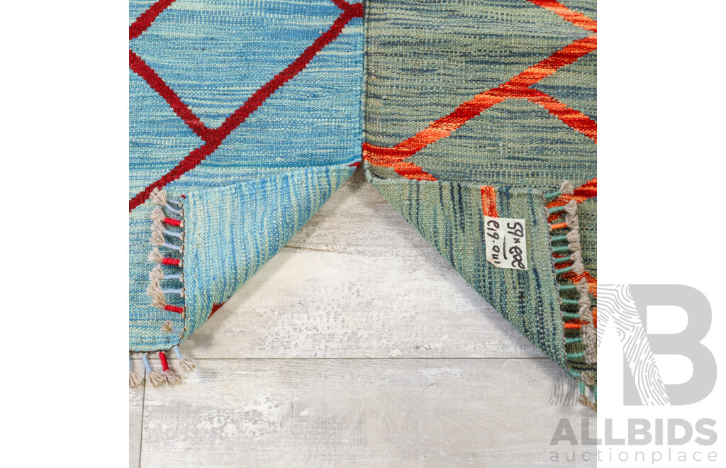 Pair of Afghan Kilim Hall Runners