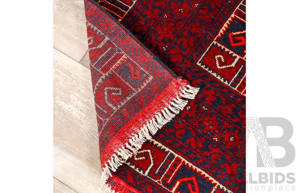 Hand Knotted Pure Woollen Afghan Turkoman with Traditional Pattern