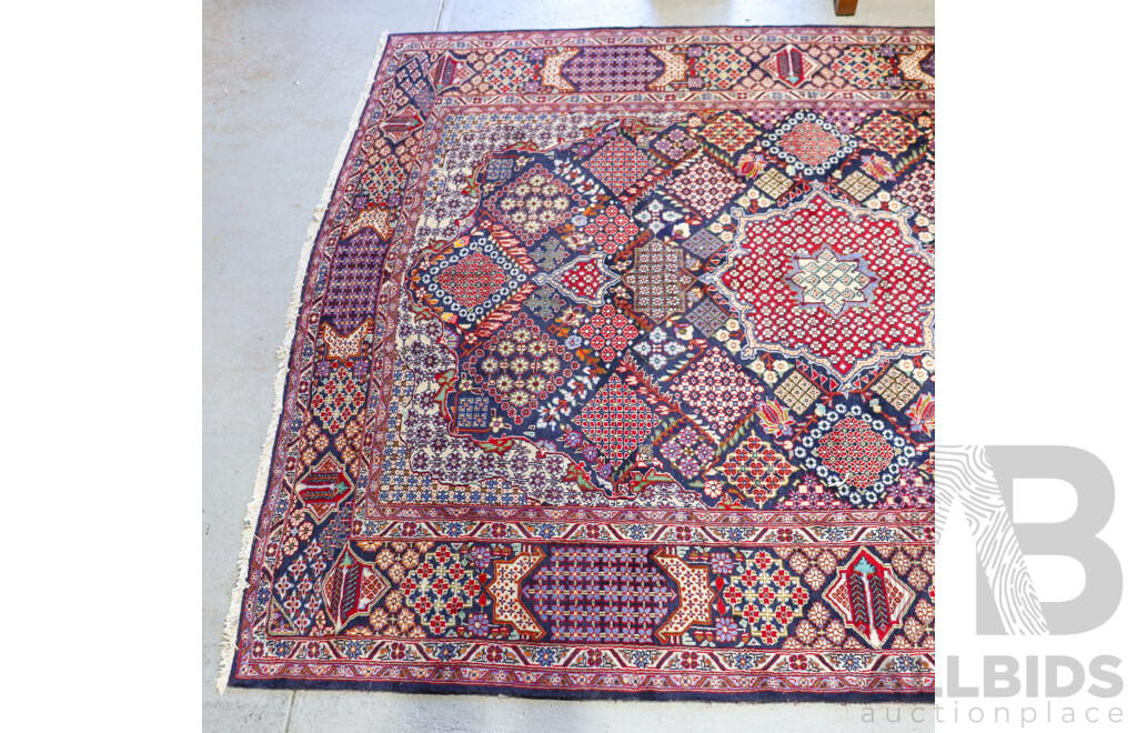 Large Hand Knotted Persian Thick Wool Carpet with Traditional Design and Foliate Theme
