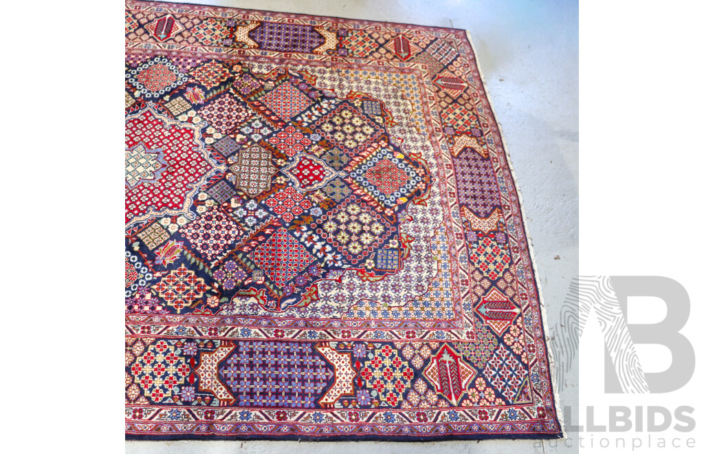 Large Hand Knotted Persian Thick Wool Carpet with Traditional Design and Foliate Theme