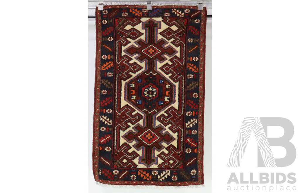 Hand Knotted Afghan Wool Rug with Bright Kazak Design
