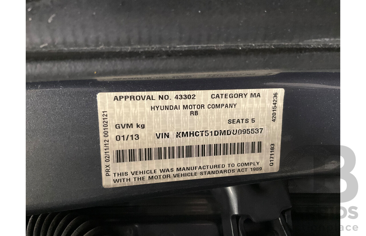 1/2013 Hyundai Accent Active RB 5d Hatchback Carbon Grey Metallic 1.6L