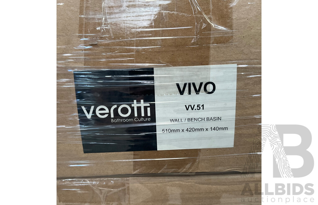 Pallet of VEROTTI VIVO VV.51 Wall/Bench Basin