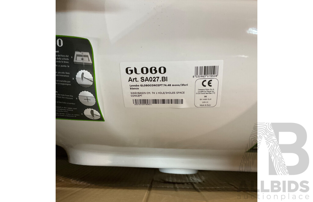 GLOBO SA027.BI Wash Basin 74x48cm - Lot of 3
