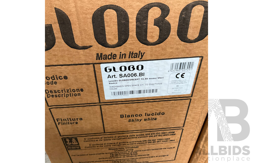 GLOBO SA006.BI Wash Basin 72x50cm - Lot of 4