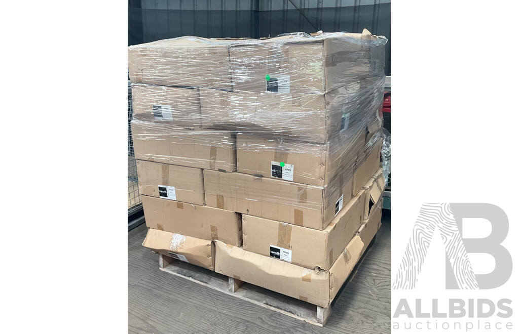 Pallet of VEROTTI VIVO Wall Basin RHS with Left Shelf - Total in 24