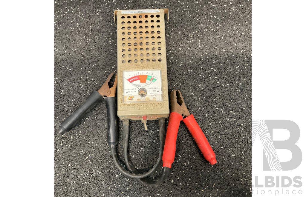 FERREX Electric Drill Press & Folding Crane & Vintage Dawn Vice & Battery Load Tester