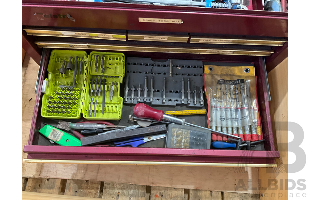 3 Toolboxes Containing Assorted Hardware - Hammers, Ratchets, Screwdrivers, Pliers, Files, Wrenches, Scissors