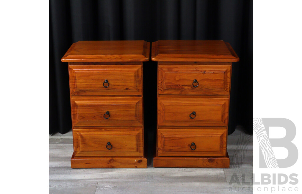 Pair of Pine Bedside Chests