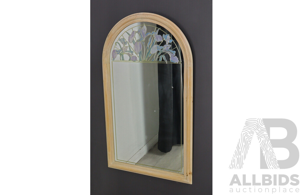 Arch Top Mirror with Lillies