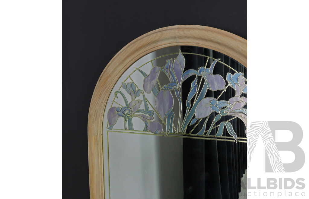 Arch Top Mirror with Lillies