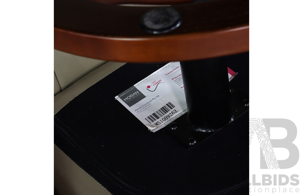 Modern Moran Leather Recliner with Footstool