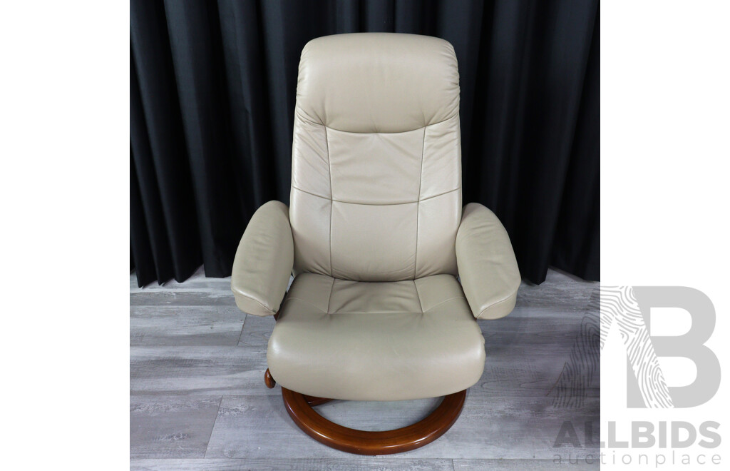 Modern Moran Leather Recliner with Footstool