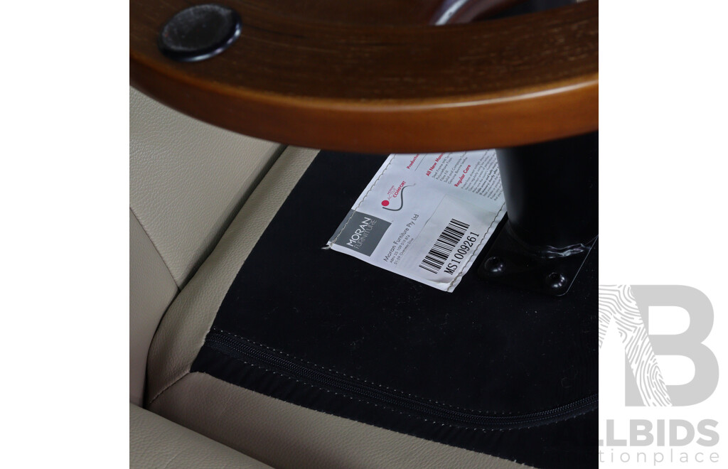 Modern Moran Leather Recliner with Footstool