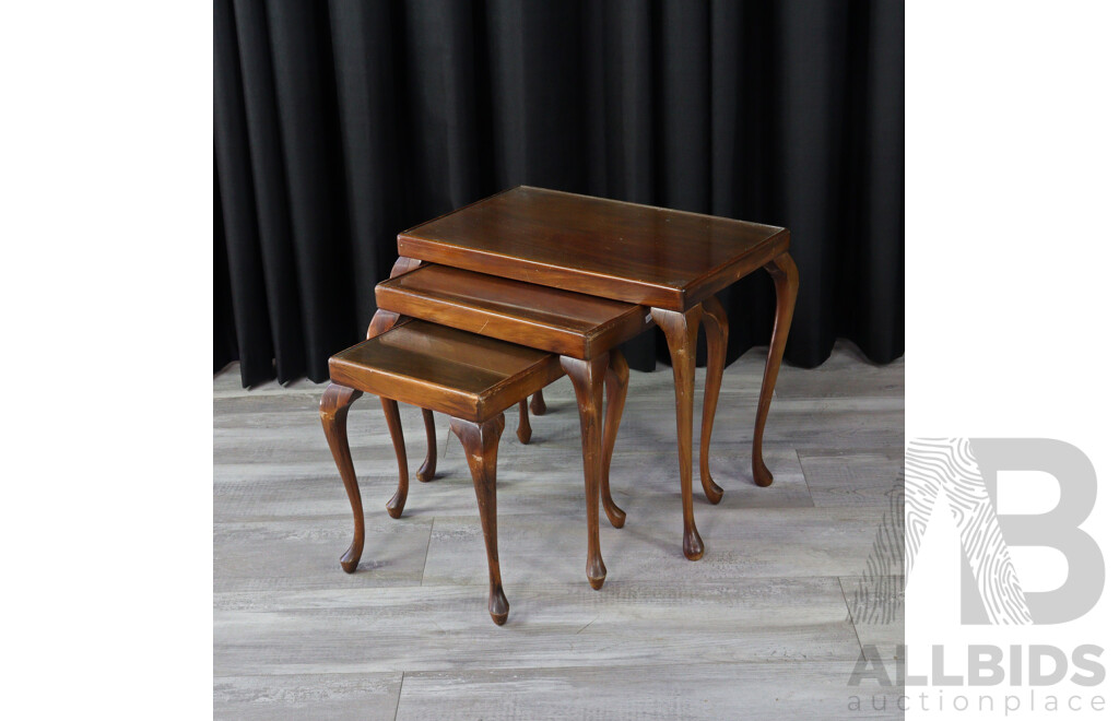 Nest of Three Queen Anne Style Side Tables