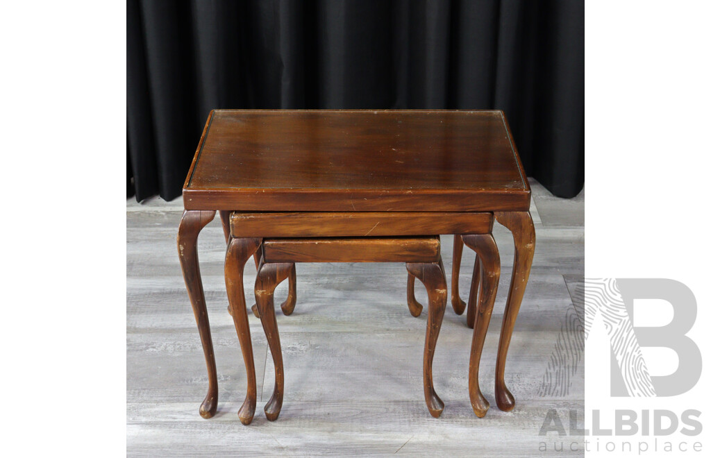 Nest of Three Queen Anne Style Side Tables