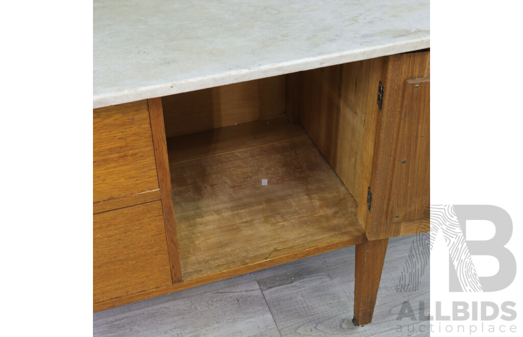 Edwardian Tile Back Washstand with Marble Top