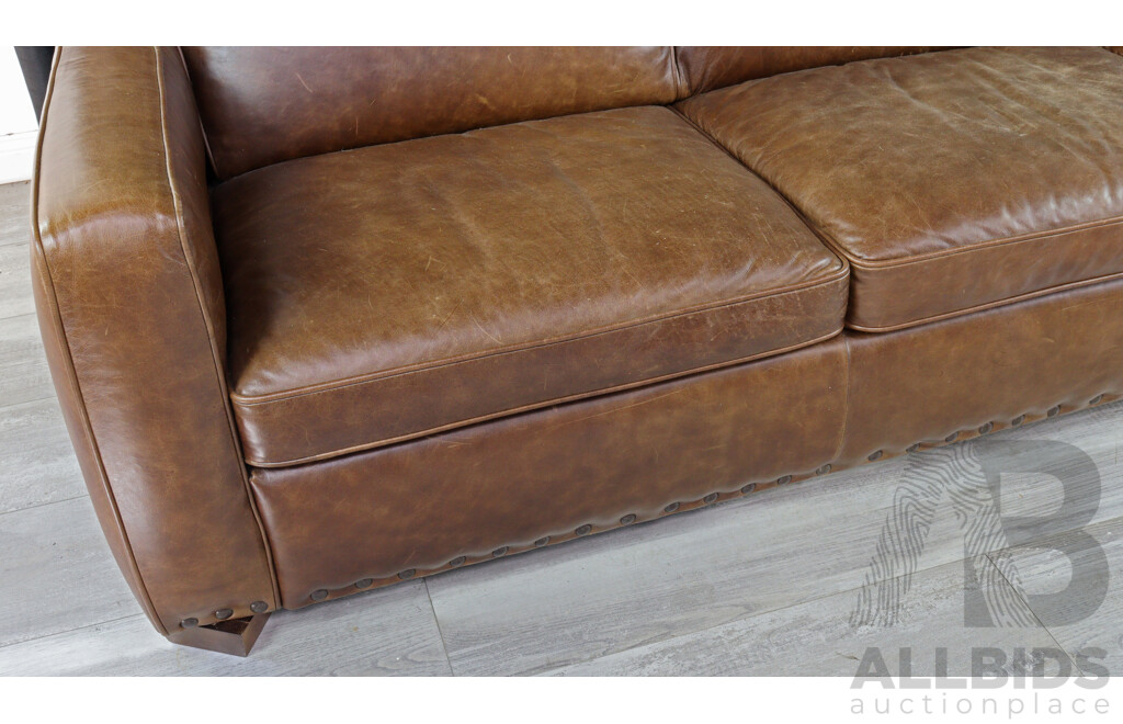 Modern Leather Three Seater Lounge by Freedom Furniture