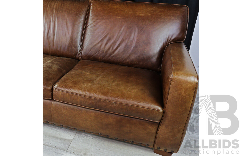 Modern Leather Three Seater Lounge by Freedom Furniture