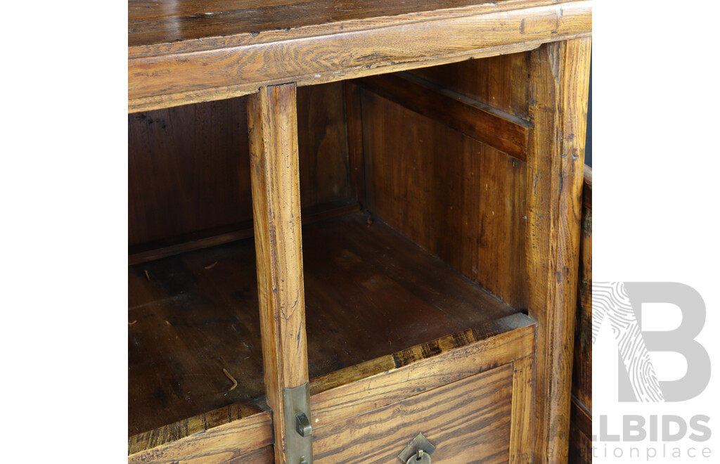 Chinese Walnut Two Door Tapered Cabinet, Ex Humble House