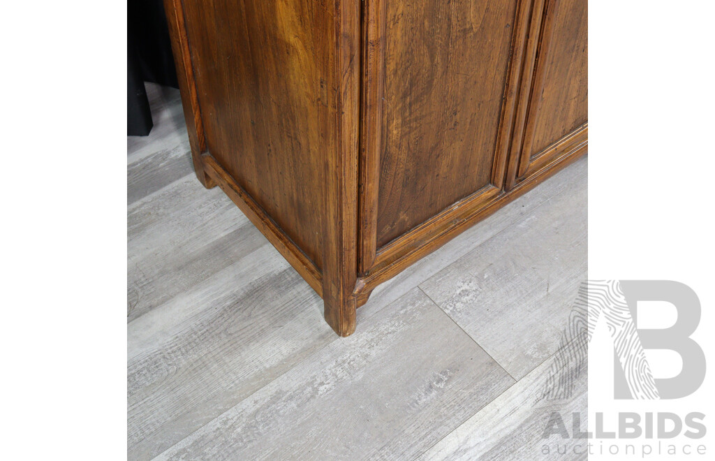 Chinese Walnut Two Door Tapered Cabinet, Ex Humble House