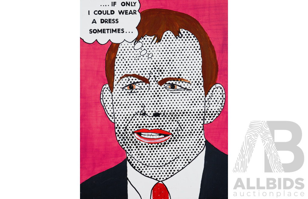 John Thomson Dalrymple Wood AO, (20th Century, Australian, 1944-2016), Abbott & Rudd, Oil on Canvas, 61 x 46 cm (2)