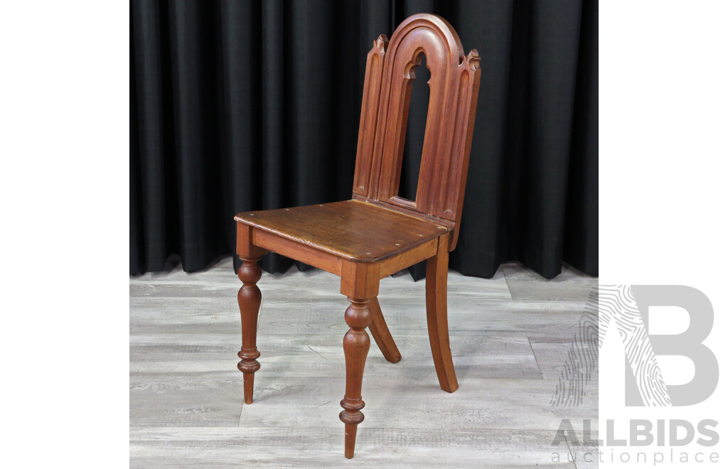 Vintage Cedar Ecclesiastical Hall Chair