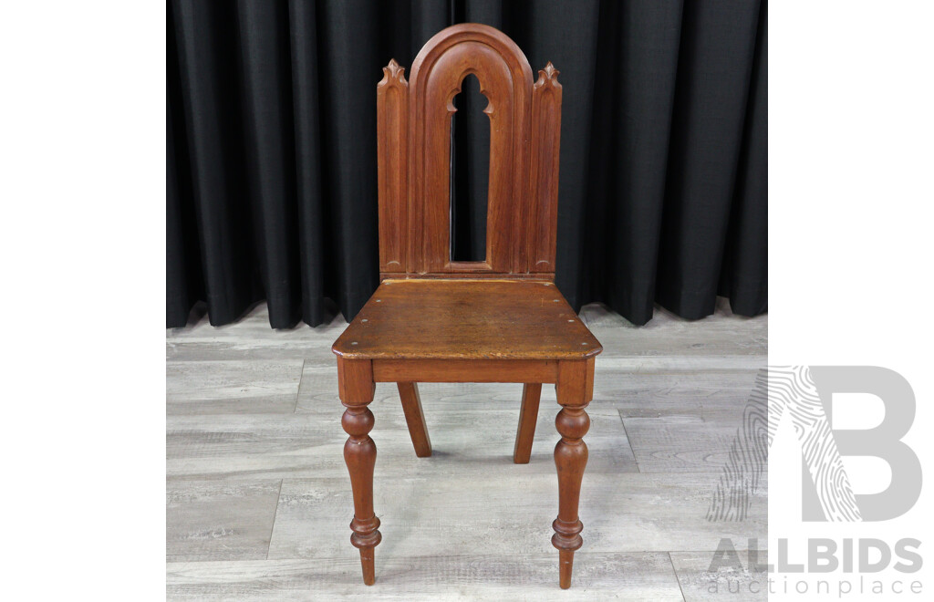 Vintage Cedar Ecclesiastical Hall Chair