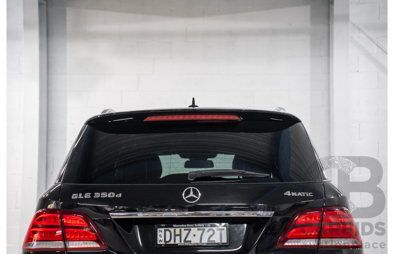 08/2016 Mercedes-Benz GLE 350d 4MATIC (AWD) 166 MY17 4D Wagon Obsidian Black Metallic Turbo Diesel V6 3.0L
