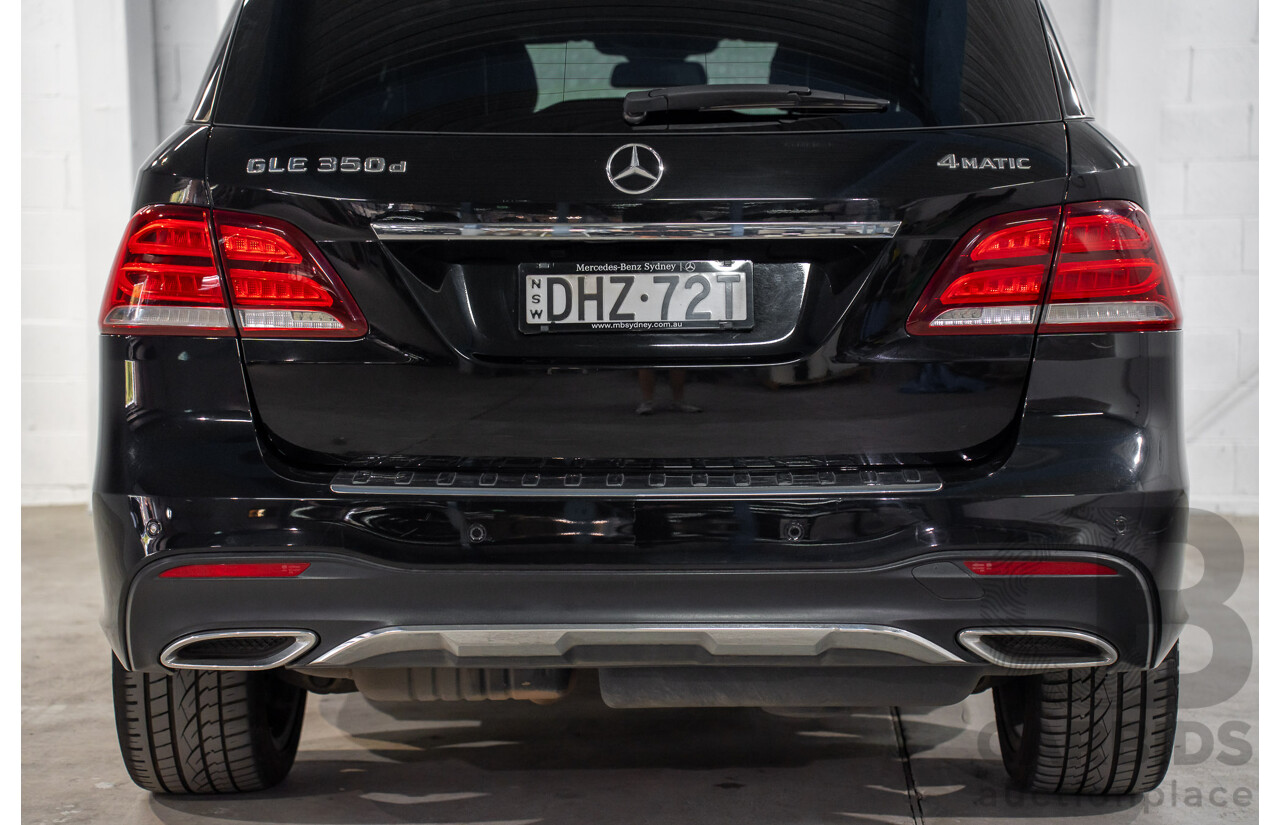 08/2016 Mercedes-Benz GLE 350d 4MATIC (AWD) 166 MY17 4D Wagon Obsidian Black Metallic Turbo Diesel V6 3.0L