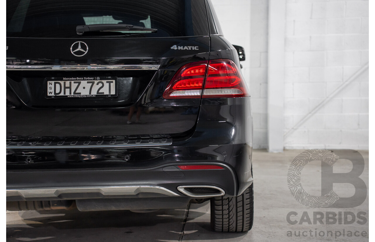 08/2016 Mercedes-Benz GLE 350d 4MATIC (AWD) 166 MY17 4D Wagon Obsidian Black Metallic Turbo Diesel V6 3.0L
