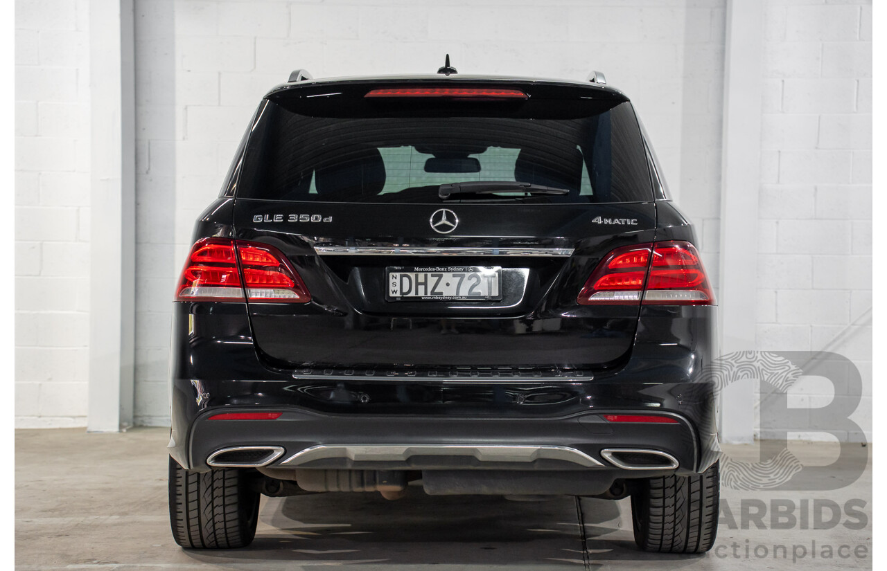 08/2016 Mercedes-Benz GLE 350d 4MATIC (AWD) 166 MY17 4D Wagon Obsidian Black Metallic Turbo Diesel V6 3.0L